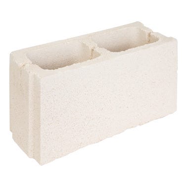 Bloque de hormigón liso blanco ecoBASIC 39x19x15cm Pack 75 uds
