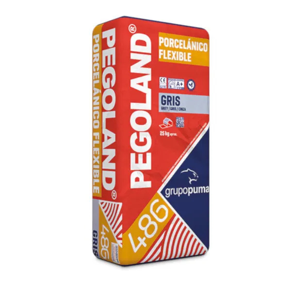 Cemento cola pegoland porcelánico flexible gris 25 kg pack 48 uds