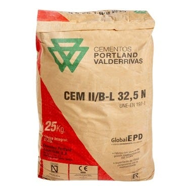 Cemento Gris 25kg Tipo Valderrivas-LaFarge-ProMat Pack 64 uds