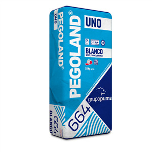 Mortero cola Pegoland Uno blanco 25 kg pack 48 uds